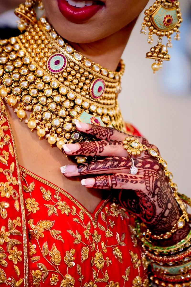 Bridal gold necklace set