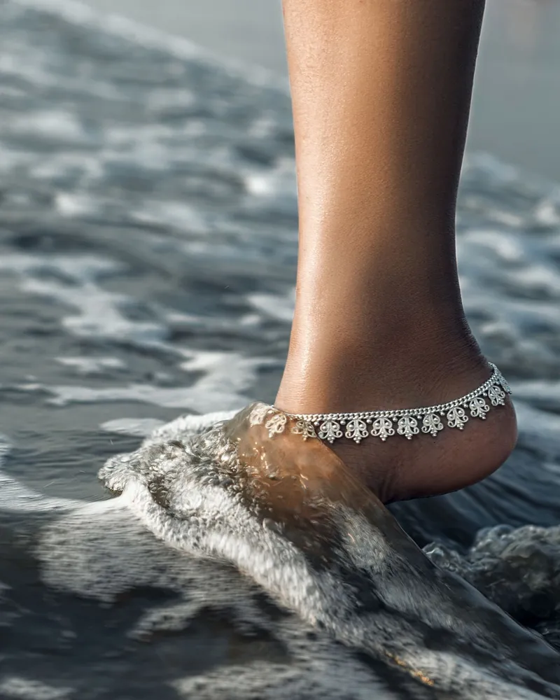 Silver payal anklet